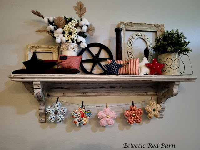 Garland of flowers. Share NOW. #garland, #flowers, #fabricflowers, #crafting, #eclecticredbarn